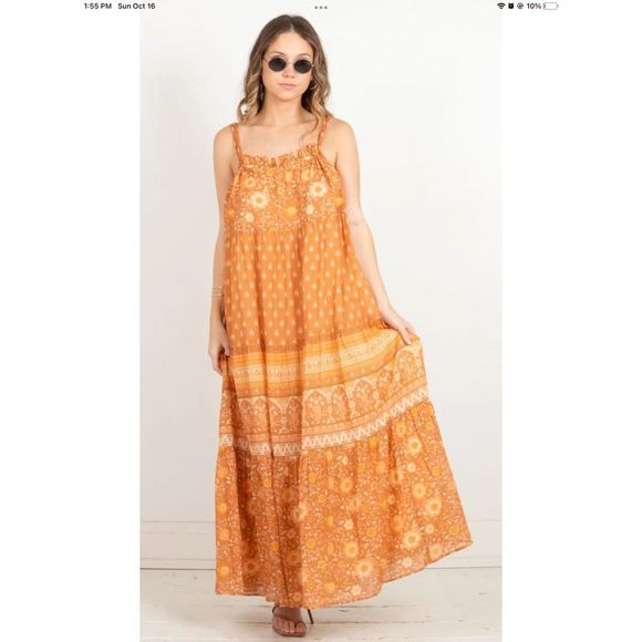 New Spell & The Gypsy Collective UTOPIA STRAPPY SUNDRESS - CINNAMON Size XS - Picture 4 of 8